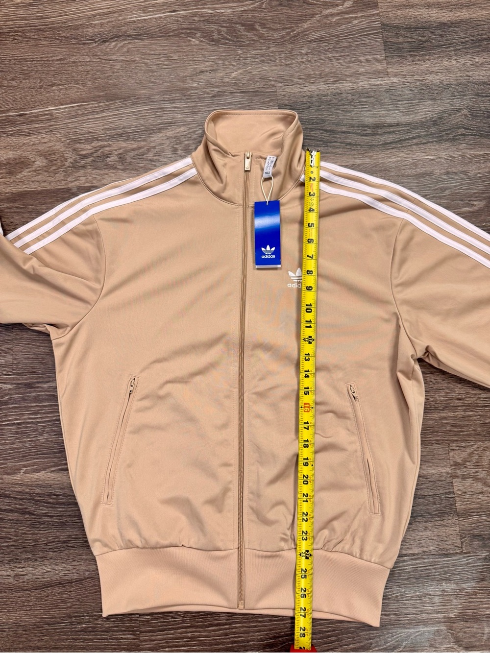 Adidas Originals Beckenbauer Track Jacket Beige Trefoil 3 Stripe NWT S - Picture 7 of 7